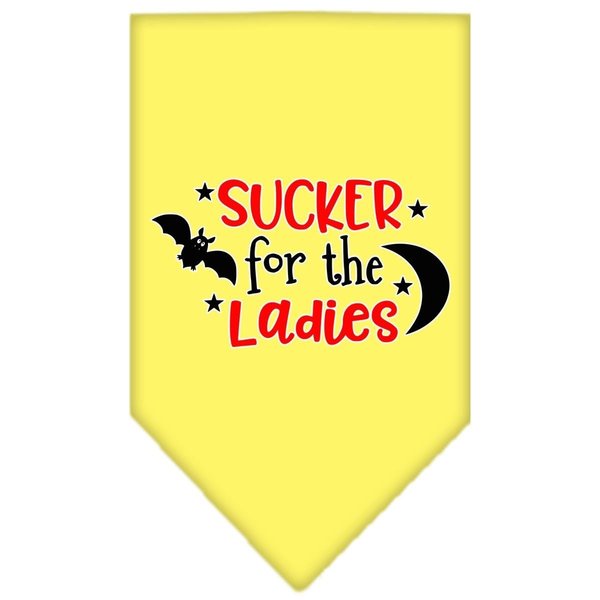 Mirage Pet Products Sucker for the Ladies Screen Print BandanaYellow Small 66-434 SMYW